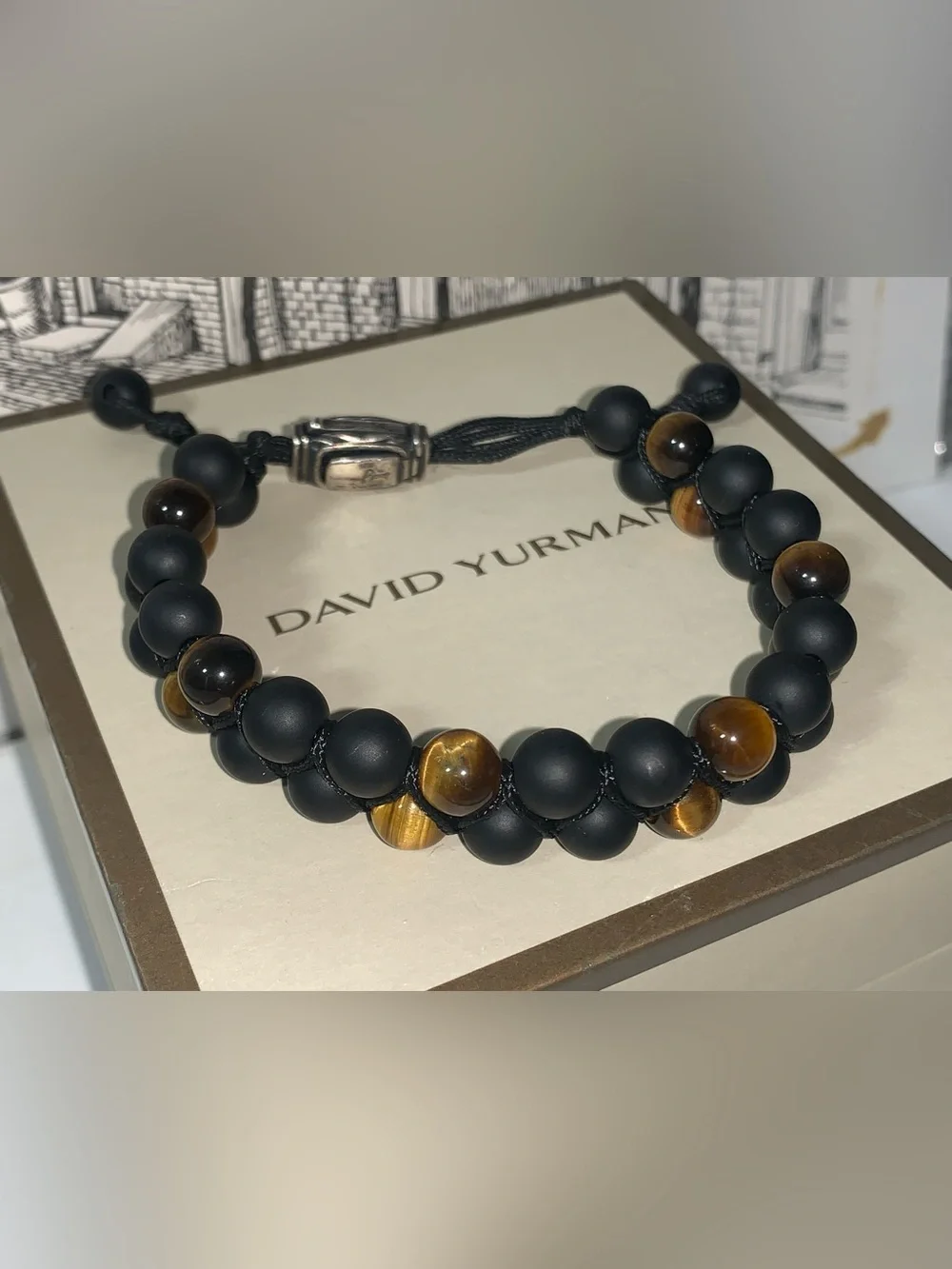 David Yurman Spiritual Beads Two-Row Woven Bracelet w/ Black Onyx & Tiger's Eye